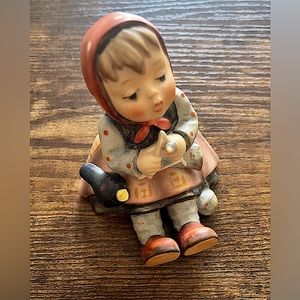 Vintage Hummel Goebel #69 Happy Pastime Girl Knitting with Bird TMK-6